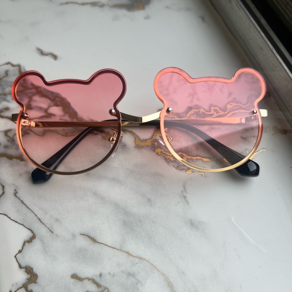 Pink Bear-Shaped Sunglasses